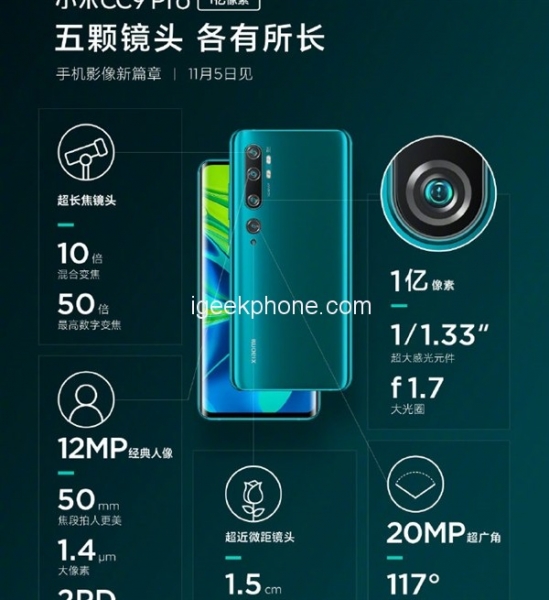 Xiaomi Mi Note 10: Смартфон с камерой на 108 Мп
