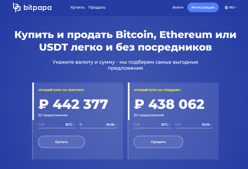 Bitpapa - обзор сервиса для обмена криптовалюты без посредников